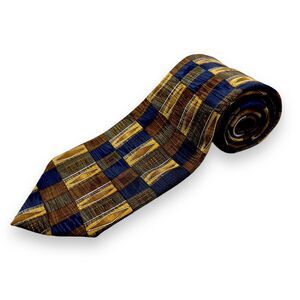 Tutto‎ Matto Mens Silk Dress Tie Made in Italy Geometric Diamond Block 58 3.75